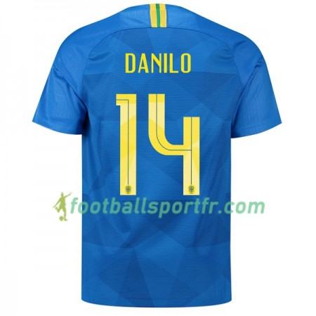 Tenue Brésil Danilo 14 Exterieur Coupe du monde 2018 Maillot de Foot